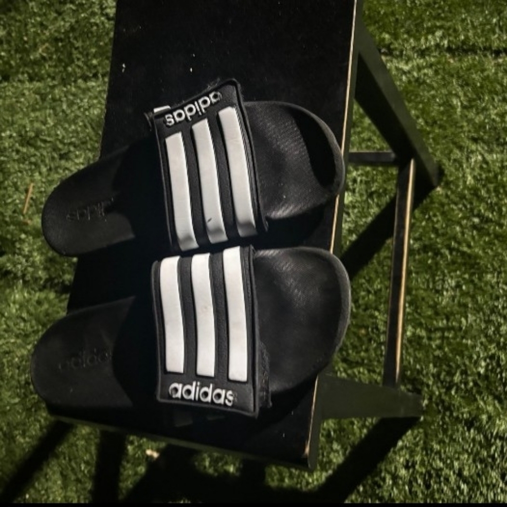Adidas Classic Black and White Slides